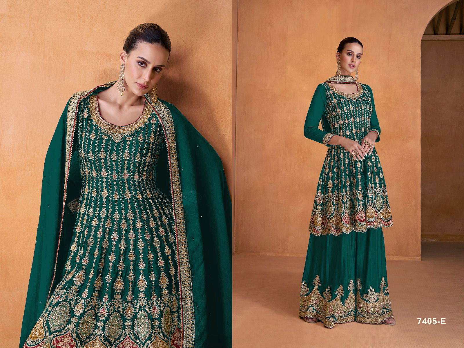 Ashirwad Faux Georgette Heavy Work Weddign Sharara suit Collections